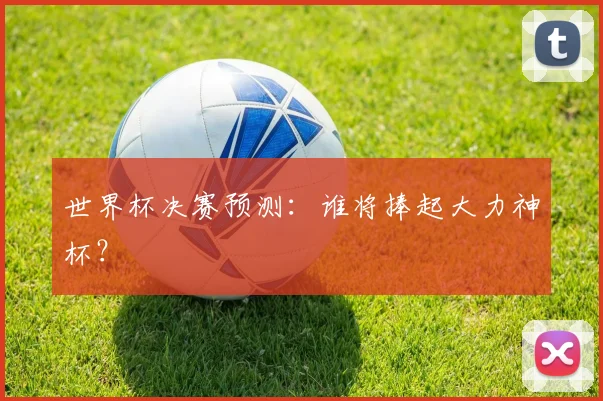 世界杯决赛预测:谁将捧起大力神杯?